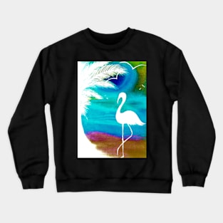 tropical sunset silhouette flamingo Crewneck Sweatshirt